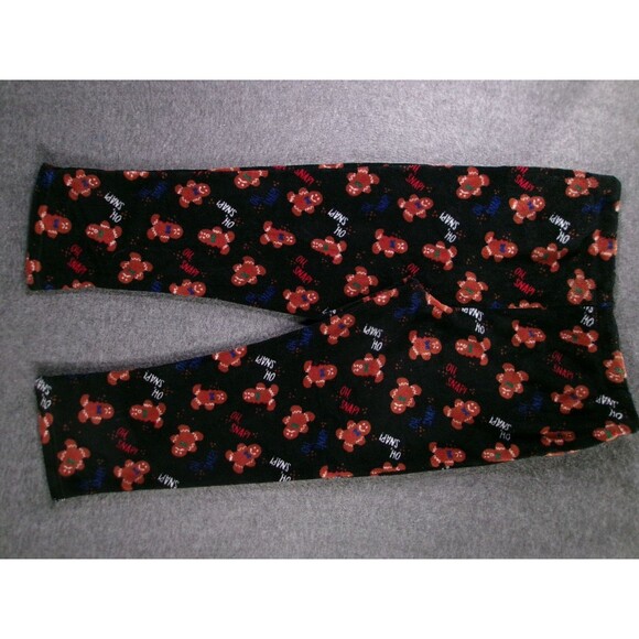Joe Boxer Pajama Pants Womens XL Black Gingerbread Holiday Print Fleece Cozy - Picture 10 of 11
